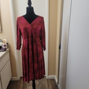 Acas red wrap dress